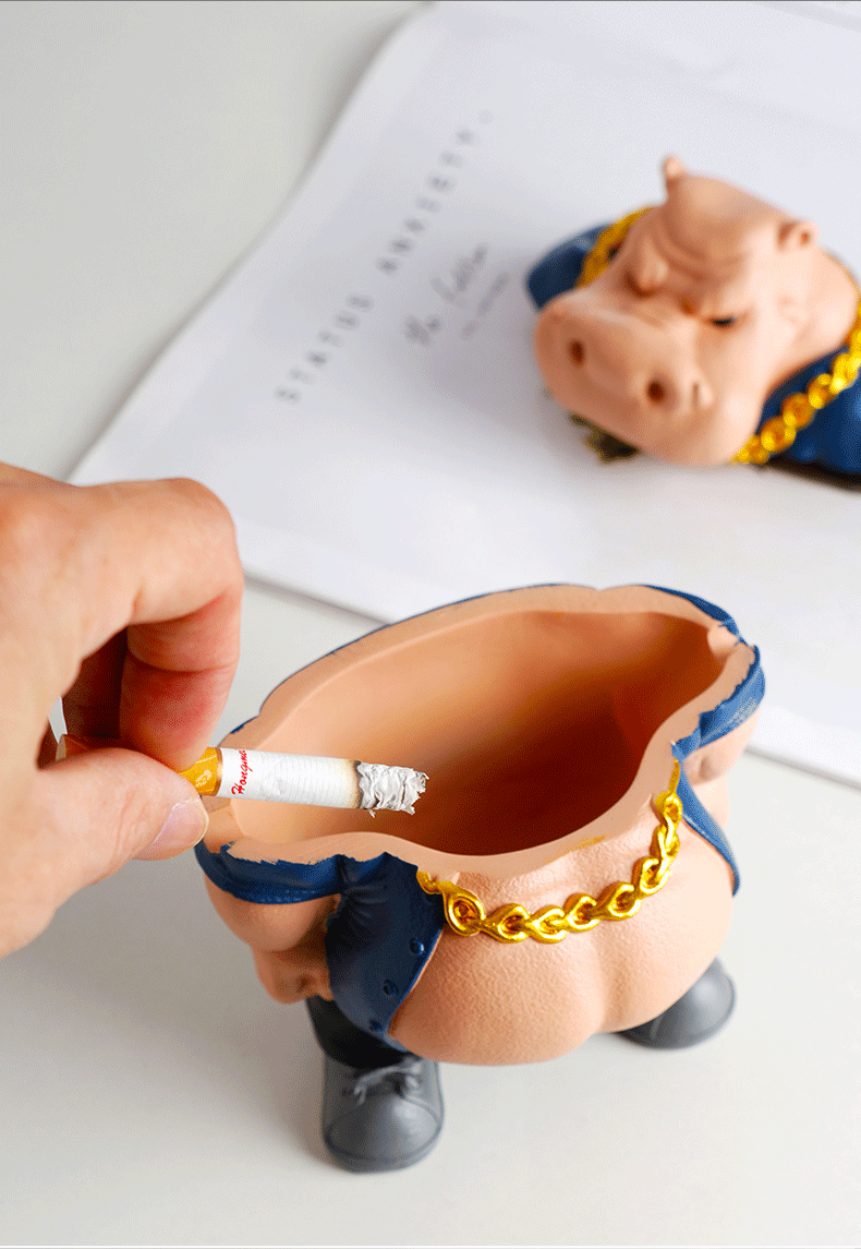 Mighty Hippopotamus Ashtray, Unique Desktop Decoration Gift