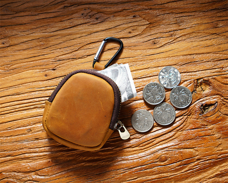 Mini Cowhide Backpack-Shaped Coin Purse - Keychain Bag & Earphone Pouch