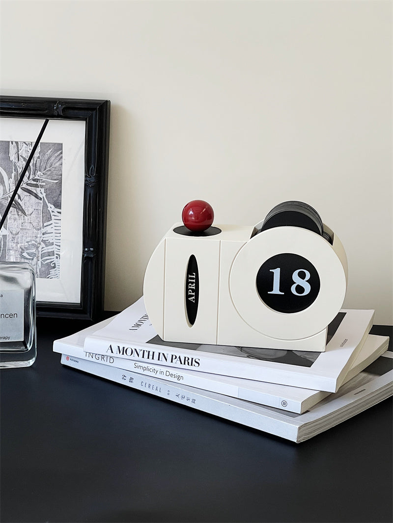 Modern Minimalist Art Manual Perpetual Calendar - Stylish Office Desk Decor