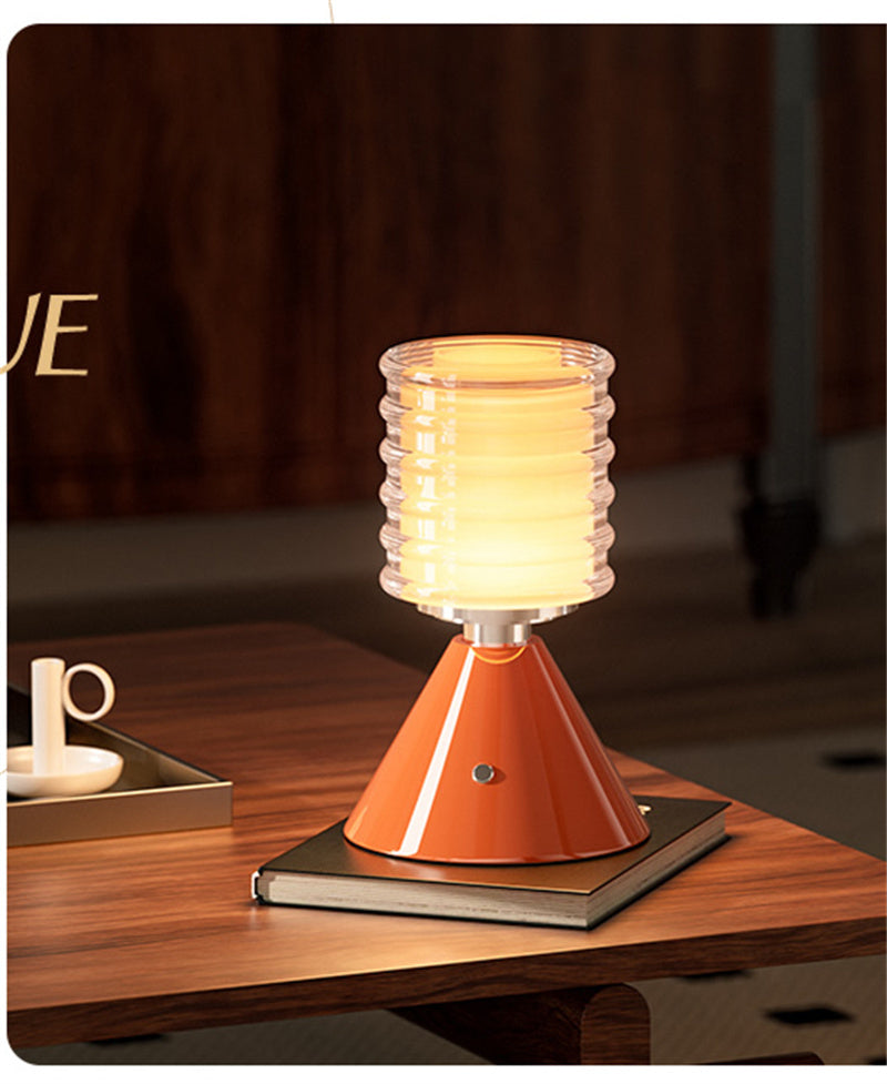 Modern Touch-Control Table Lamp - Adjustable Brightness, Sleek Blue/Orange Design