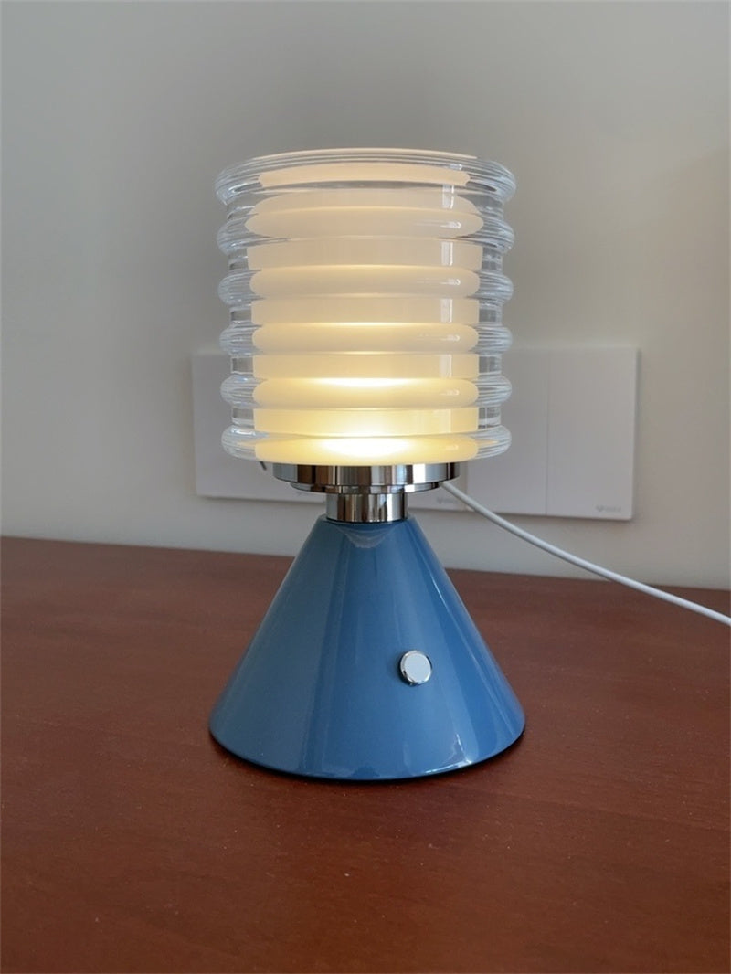 Modern Touch-Control Table Lamp - Adjustable Brightness, Sleek Blue/Orange Design