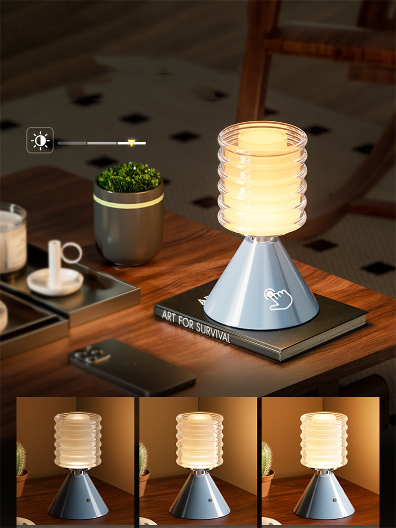 Modern Touch-Control Table Lamp - Adjustable Brightness, Sleek Blue/Orange Design