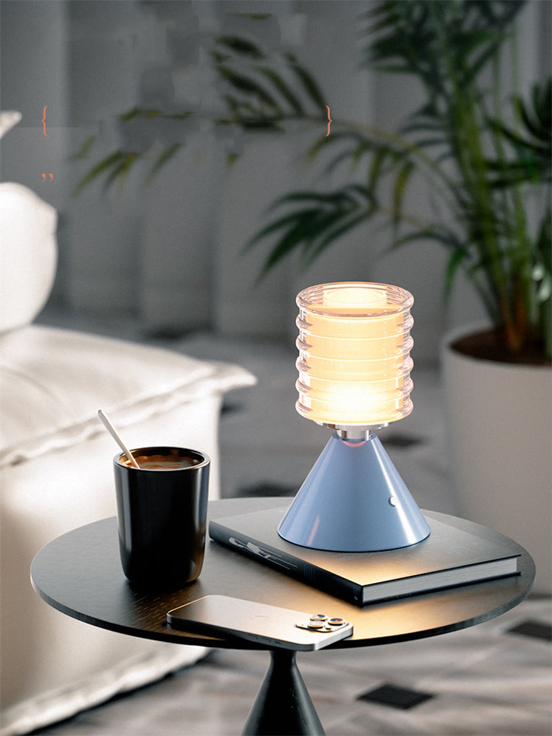 Modern Touch-Control Table Lamp - Adjustable Brightness, Sleek Blue/Orange Design