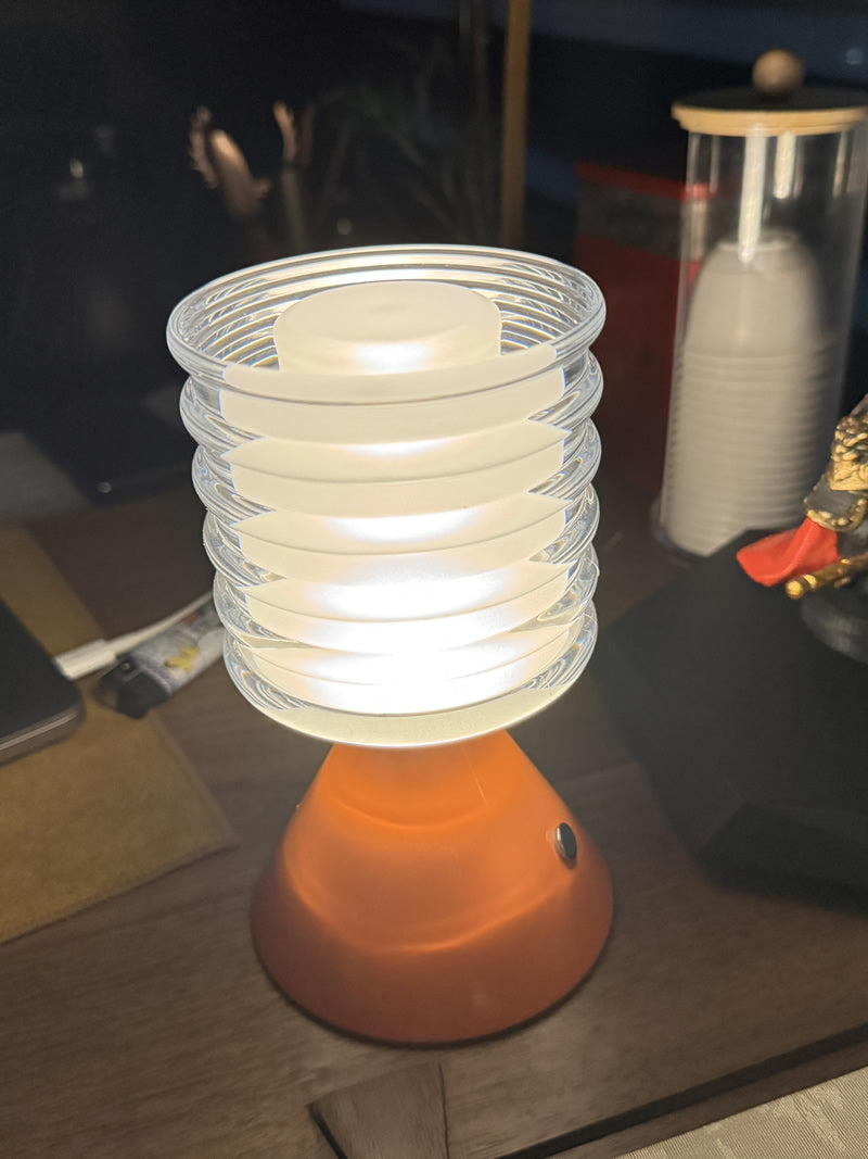 Modern Touch-Control Table Lamp - Adjustable Brightness, Sleek Blue/Orange Design