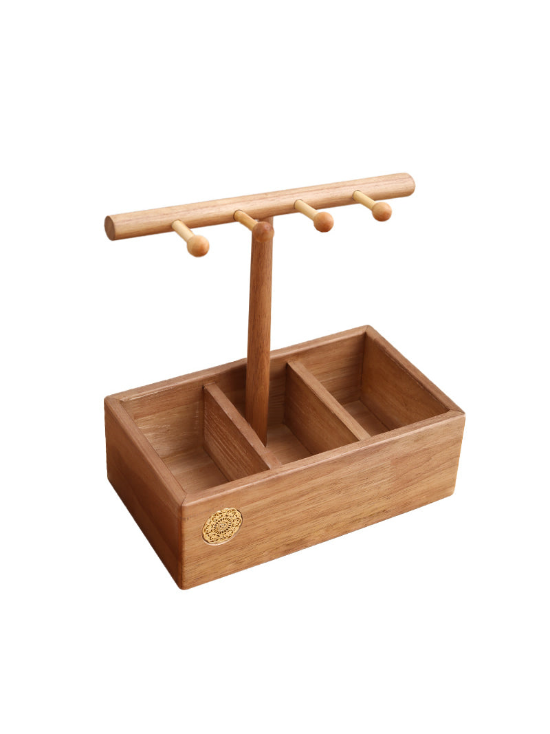Multifunctional Wooden Desktop Organizing Storage Boxes, Key Holder