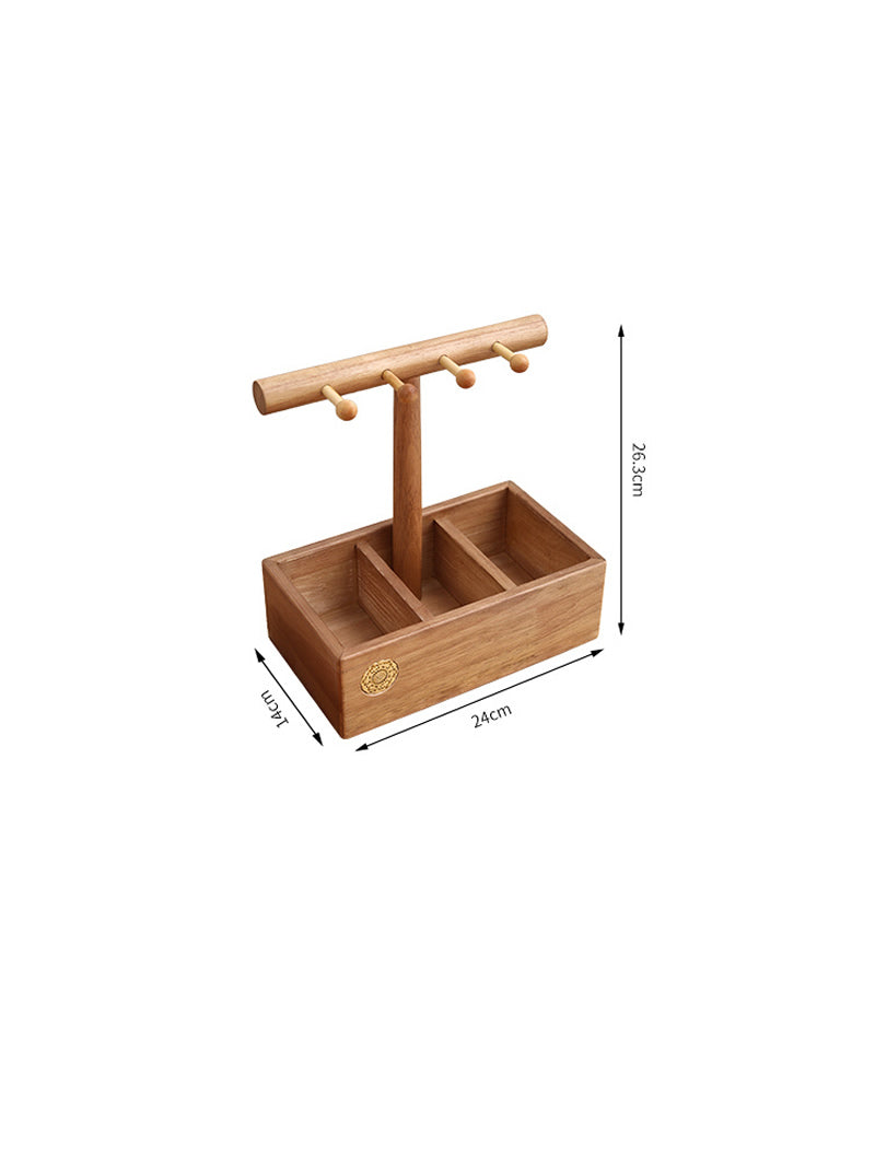 Multifunctional Wooden Desktop Organizing Storage Boxes, Key Holder