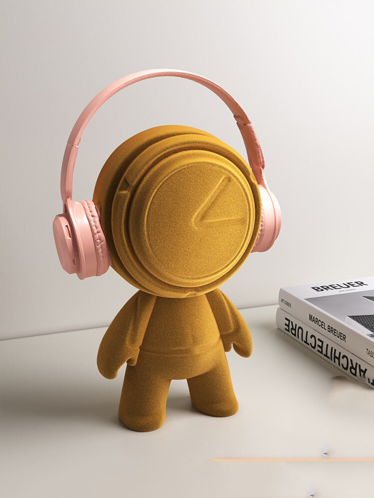 Novelty doll with headphones art ornaments, holiday gifts, home decoration ornaments