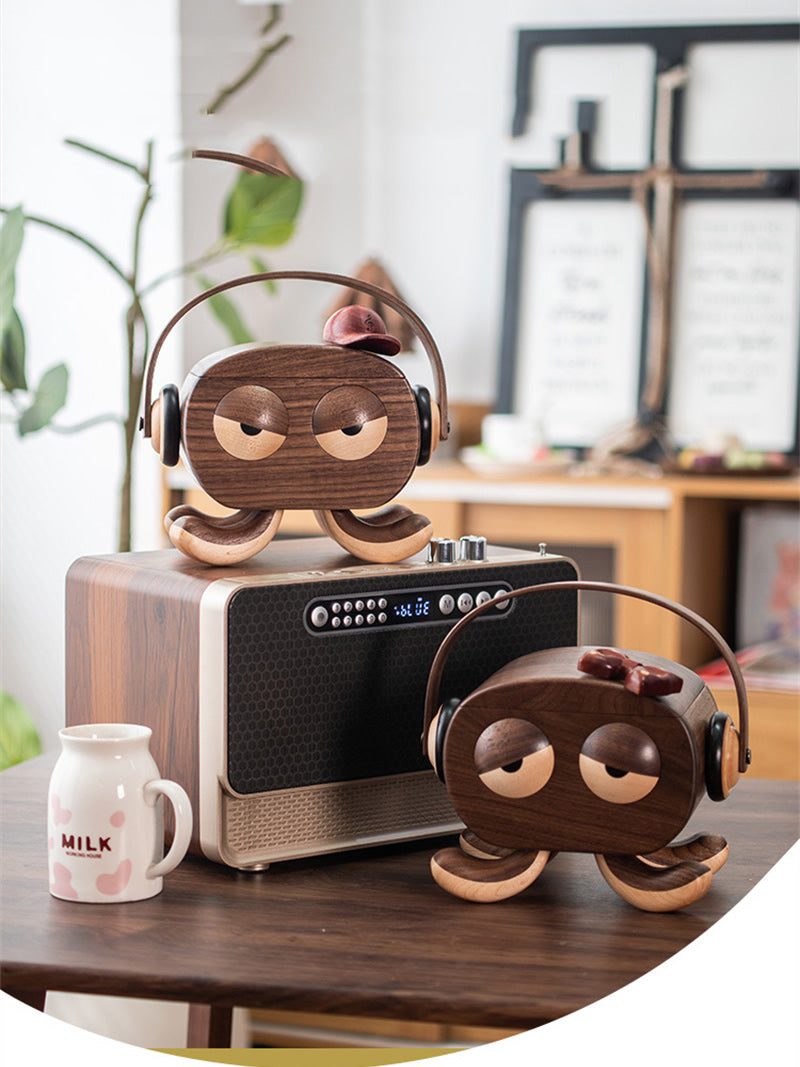 Octopus Couple Black Walnut Wooden Storage Boxes&Jewelry Box,Amazing Desktop Decorations