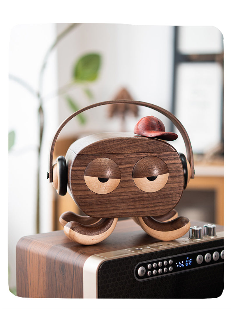 Octopus Couple Black Walnut Wooden Storage Boxes&Jewelry Box,Amazing Desktop Decorations