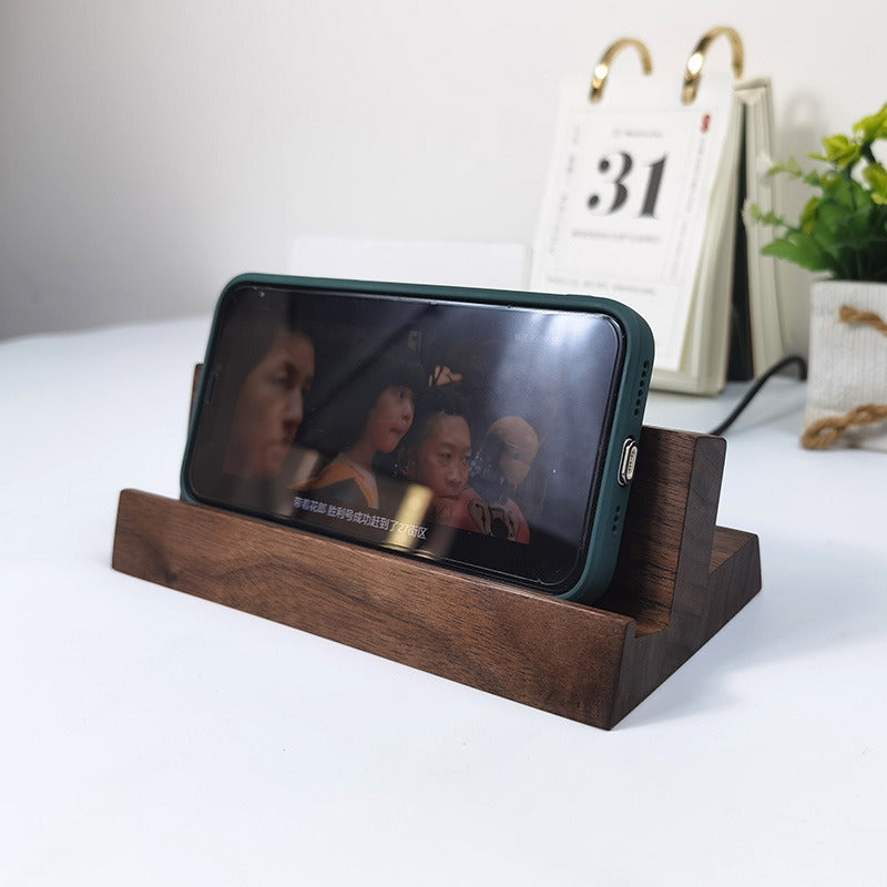 Office desk organizer wooden pen holder, cell phone holder, business card holder