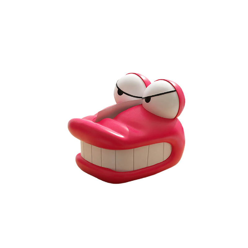 Pink Evil-Eyed Crocodile Tissue Box - Playful Cartoon Bedroom & Office Decor