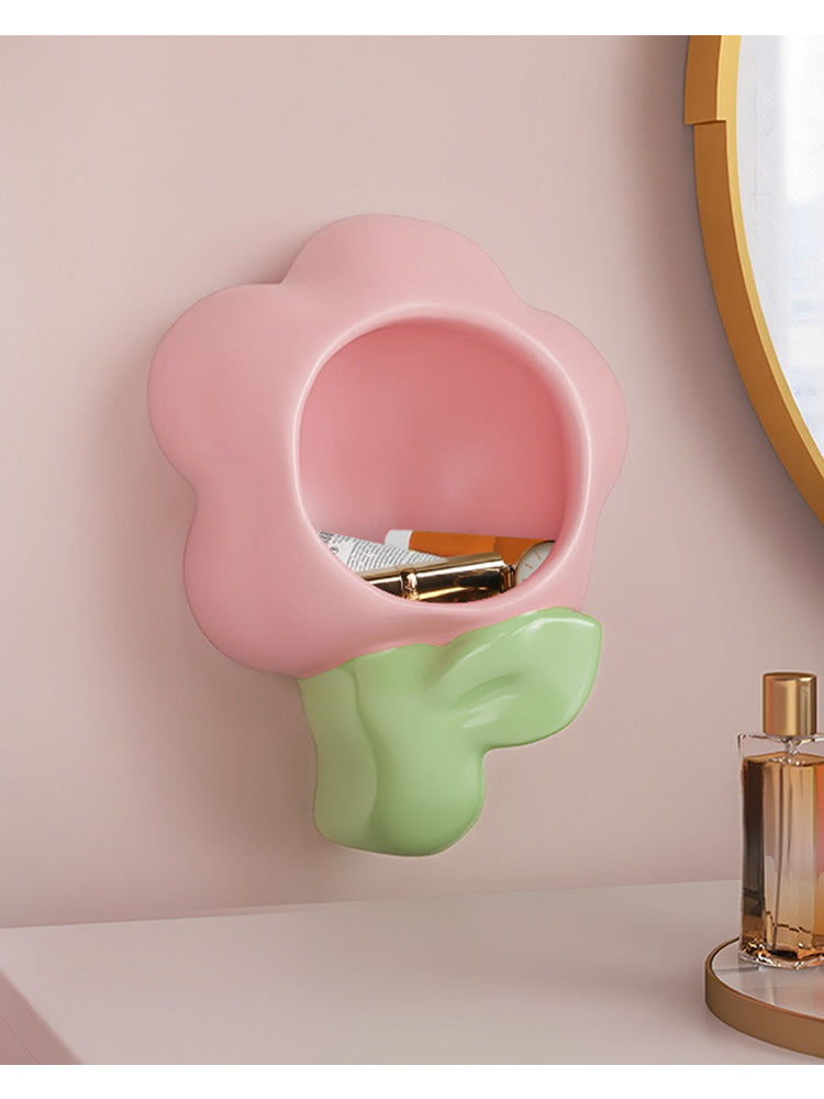 Pink Flower Wall Hanging Storage Box, Beautiful Home Decoration Ideas