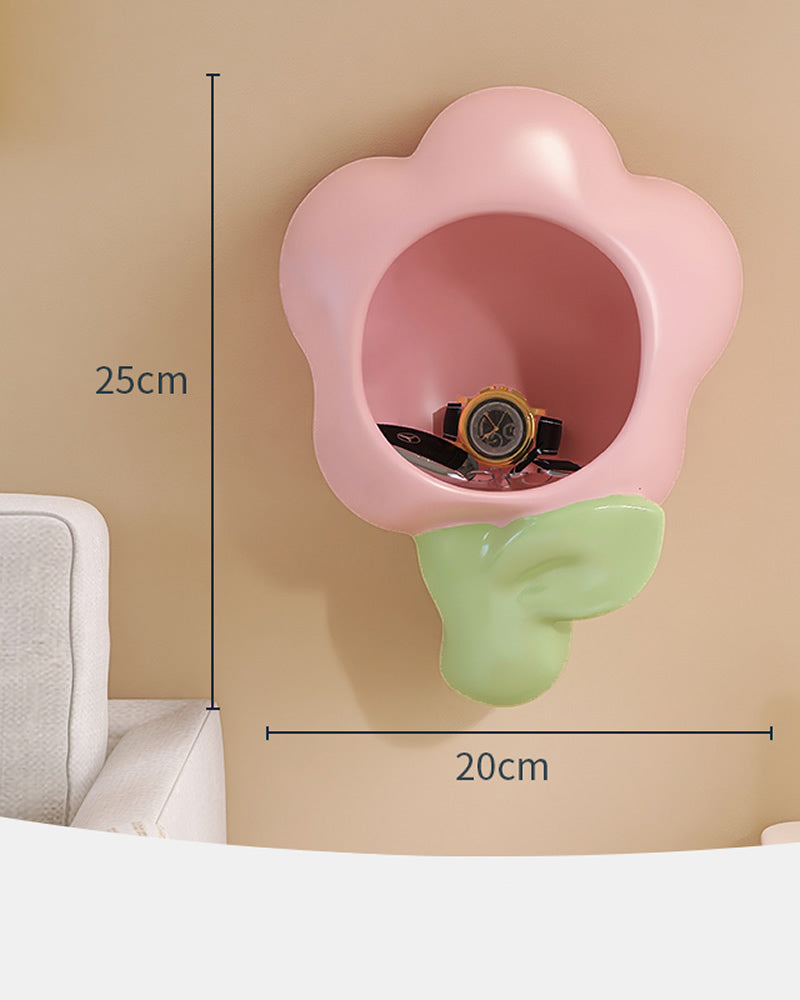 Pink Flower Wall Hanging Storage Box, Beautiful Home Decoration Ideas