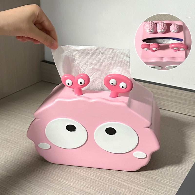 Pink Small Monster Tissue Box, Fun Desktop Decoration