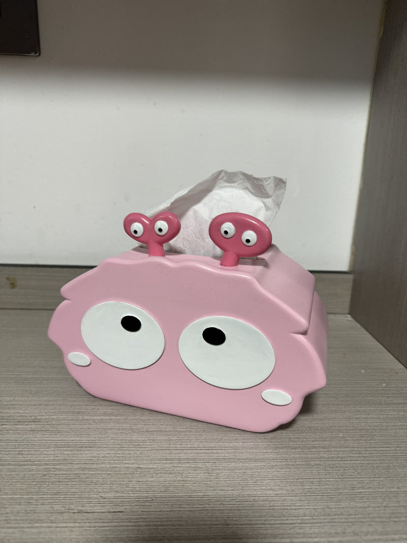 Pink Small Monster Tissue Box, Fun Desktop Decoration