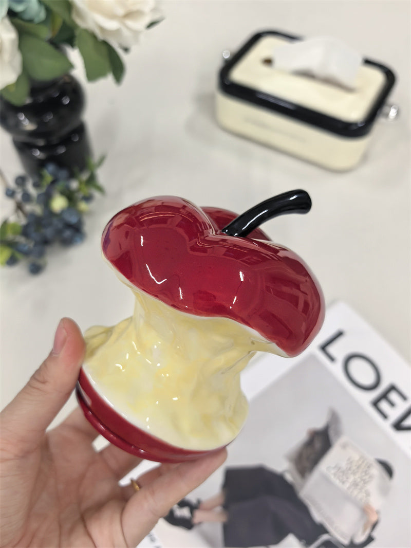 Playful Apple Core Toothpick & Cotton Bud Holder - A Fun Twist on Everyday Essentials