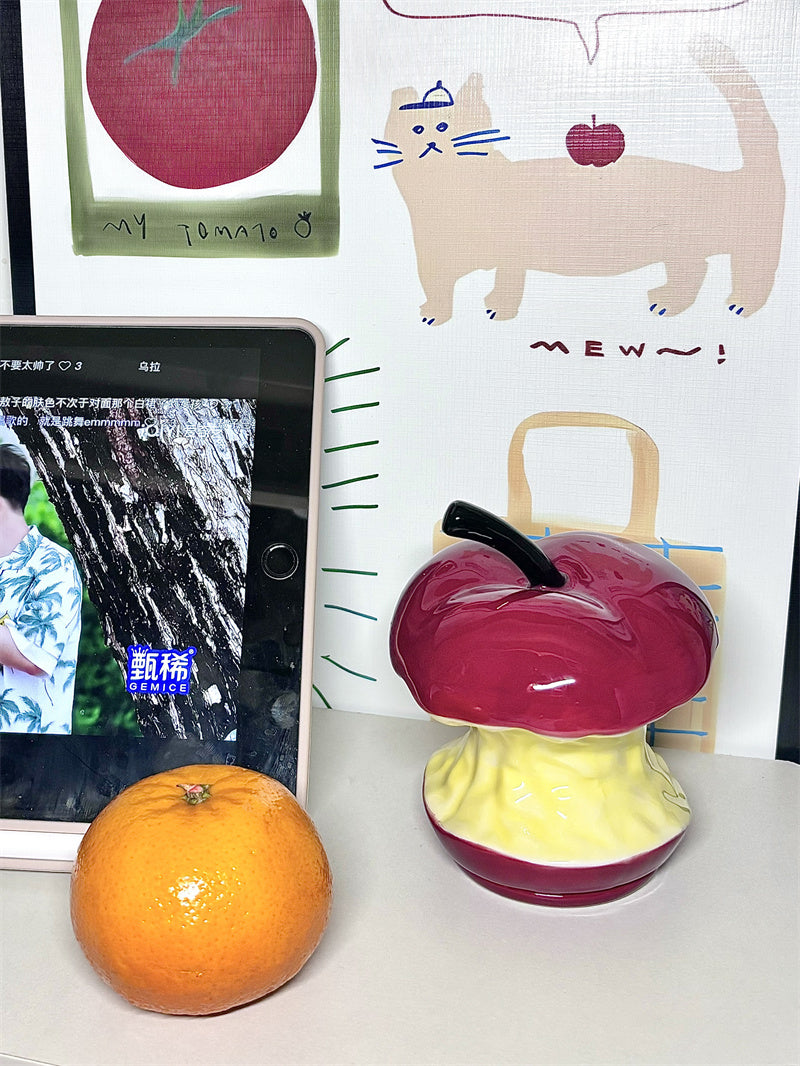 Playful Apple Core Toothpick & Cotton Bud Holder - A Fun Twist on Everyday Essentials