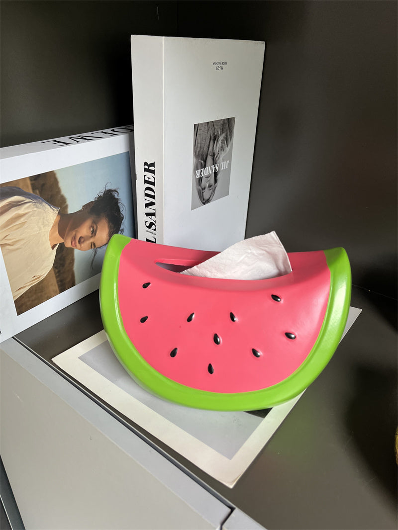 Playful Watermelon Tissue Box Cover - Cute Summer-Themed Napkin Holder