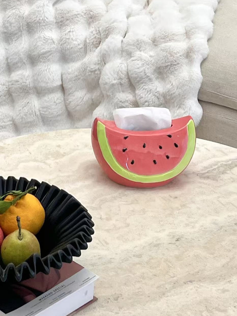 Playful Watermelon Tissue Box Cover - Cute Summer-Themed Napkin Holder