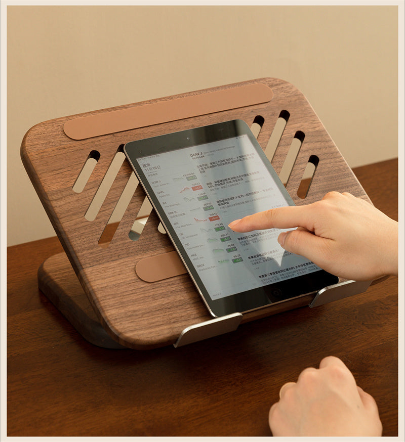 Premium Walnut Laptop Stand,MacBook/iPad Wooden Holder
