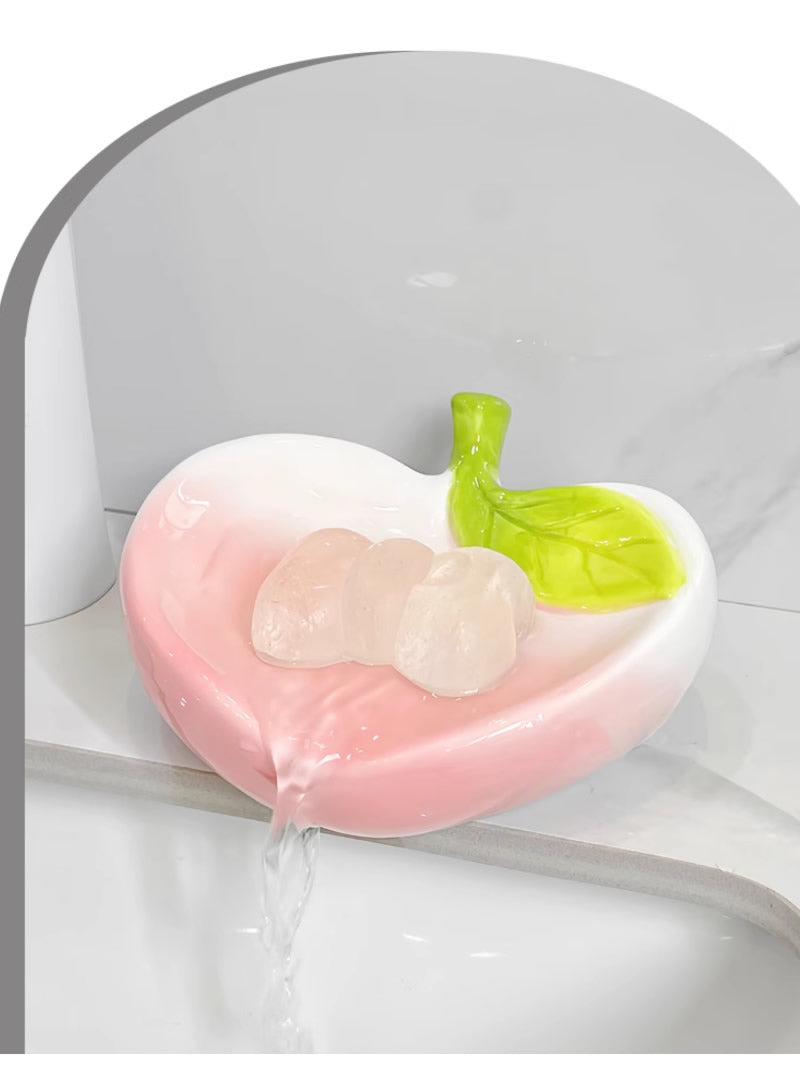 Pretty Pink Peach Bathroom Ceramic Soap Dish
