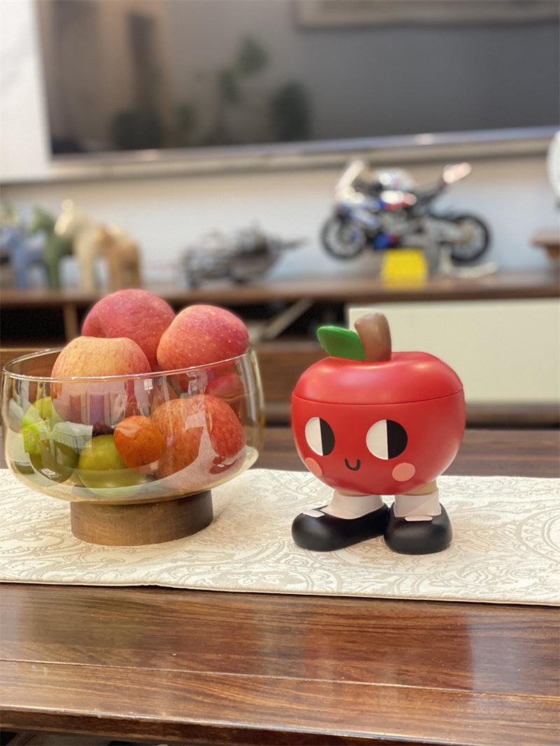 Red Cartoon Apple Storage Jar - Funy Desktop Decoration And Organization