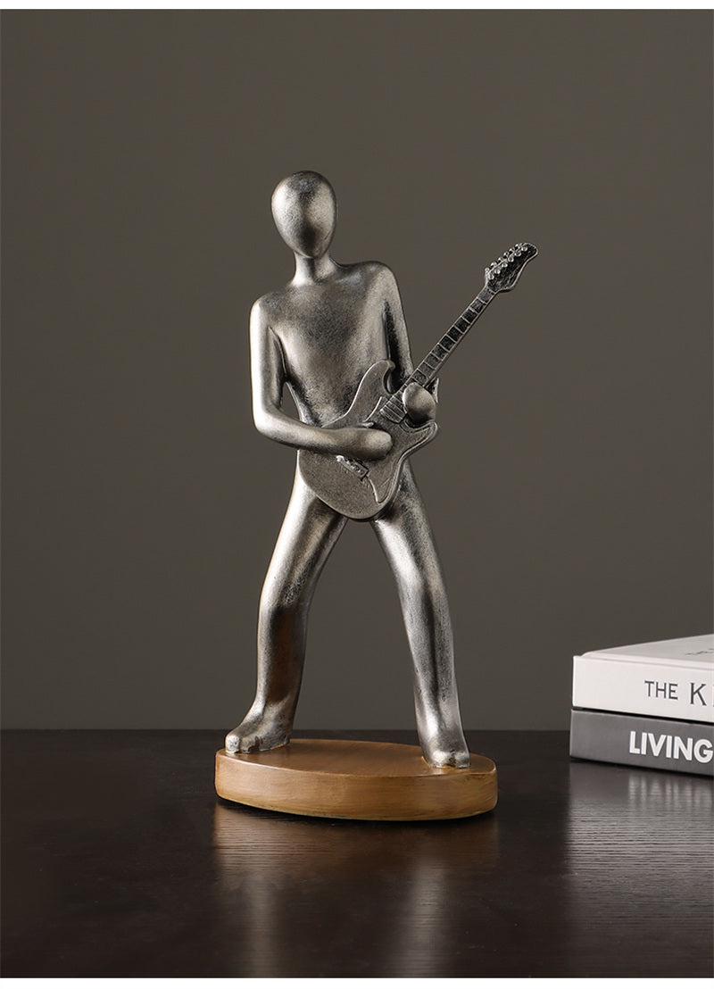 Resin Musician Sculptures - Artistic Home Decor with Cellist, Guitarist & Singer Figurines