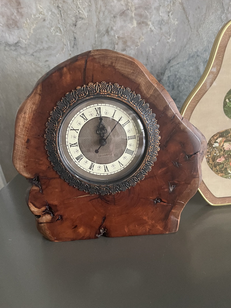 Retro nostalgic table clock, home decoration ornaments, parents gift