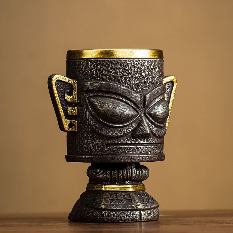 Retro-Style Abstract Character Pen Holder: Decorative And Practical Desk Organizer