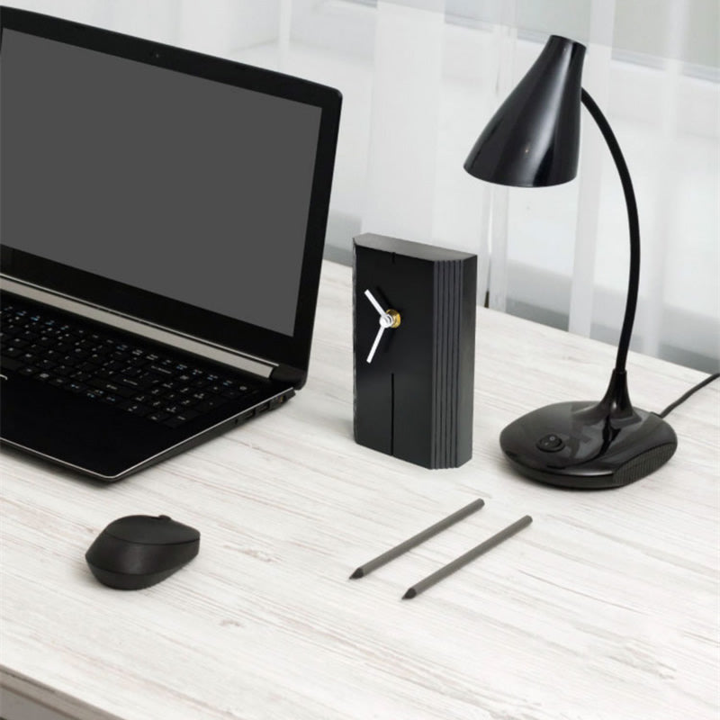 Sandstone Table Clock, Minimalist Geometric Decorative Timepiece