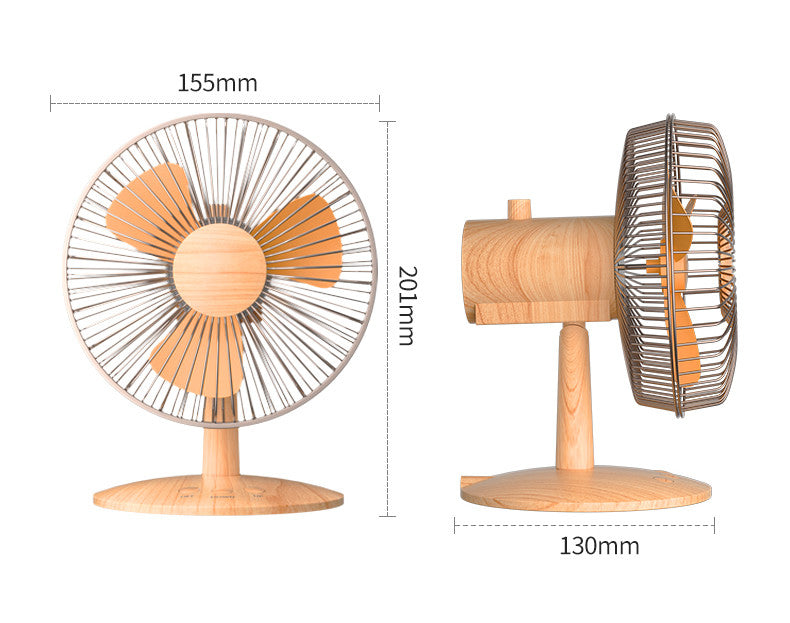 Silent Vintage USB Mini Fan: Adjustable Two-Speed with Oscillation
