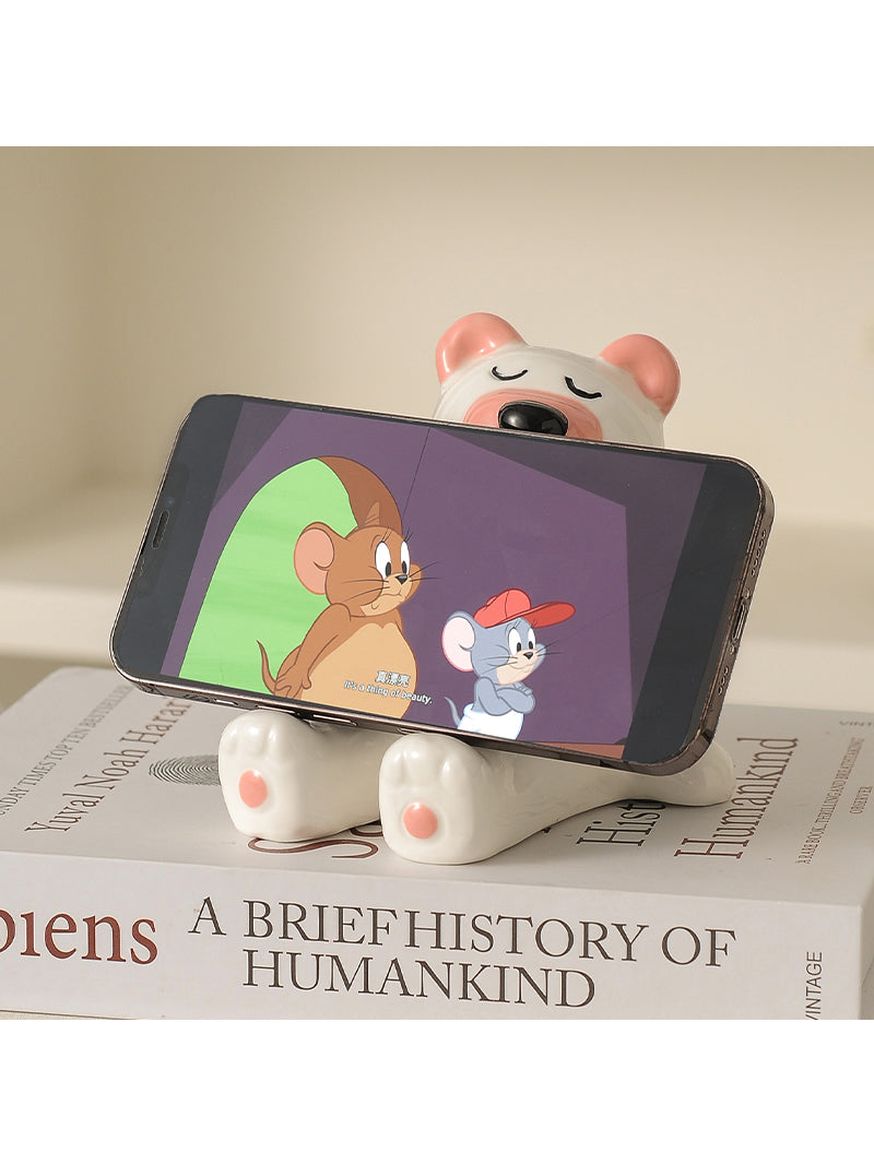 Sleeping Bear Ceramic Phone Holder,Iphone Stand, Cute Small Ornaments