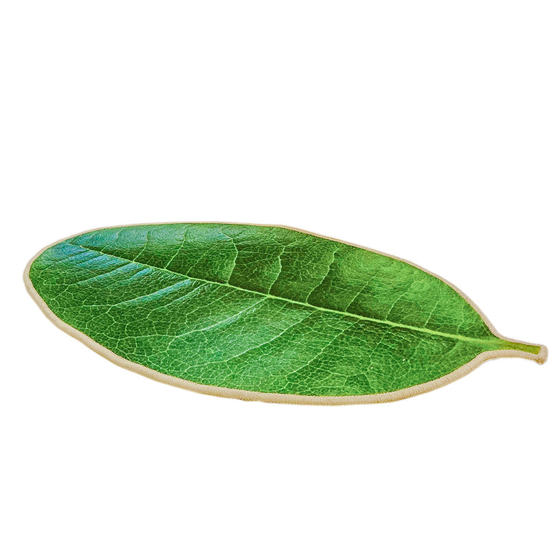 Soft Chenille Leaf Rug - Nature-Inspired Floor Mat for Living Room, Bedroom, Nursery Decor