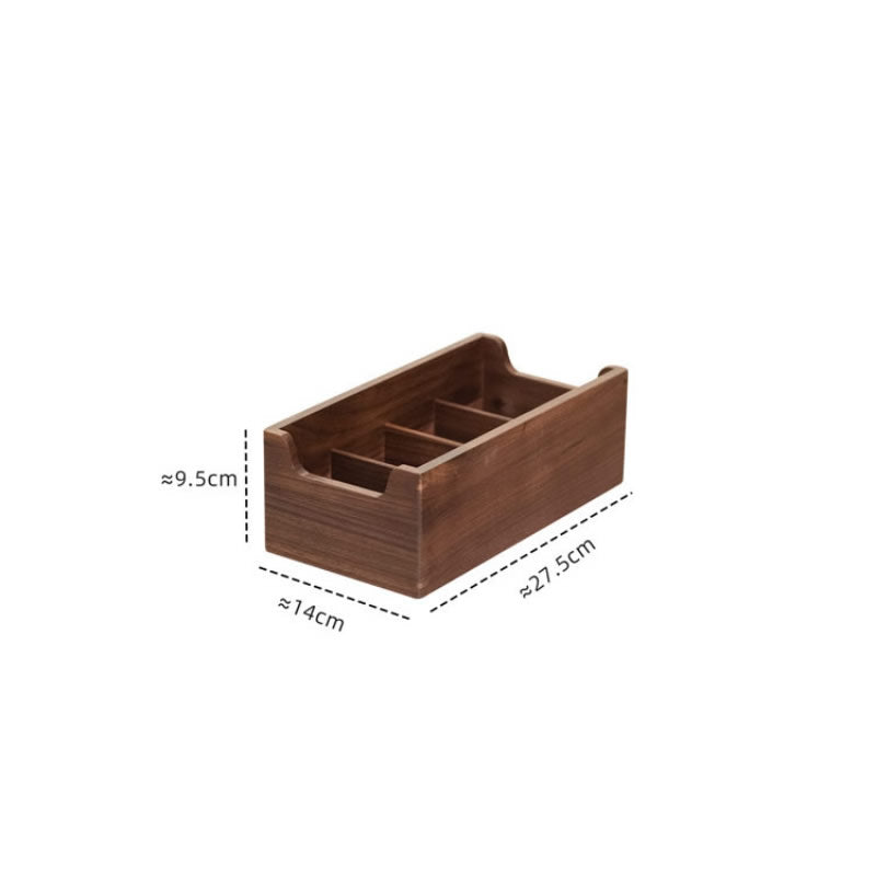 Solid Walnut Wood Remote Control Holder, Desktop Storage Caddy , Wooden Organizer Box for TV Remotes, Eyeglasses, Keys, Small Sundries
