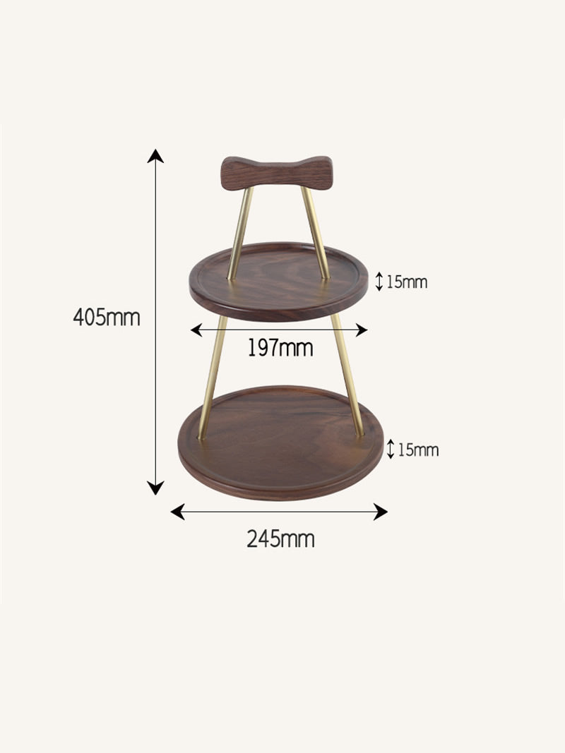 Two-Tier Walnut Cosmetic Organizer – Wooden Storage Tray for Perfume, Makeup & Skincare