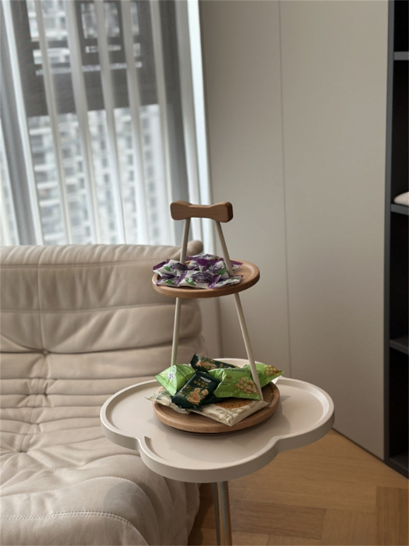 Two-Tier Walnut Cosmetic Organizer – Wooden Storage Tray for Perfume, Makeup & Skincare