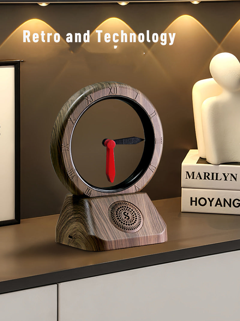 Hollow Clock That Runs Backwards, with Bluetooth Speaker Function