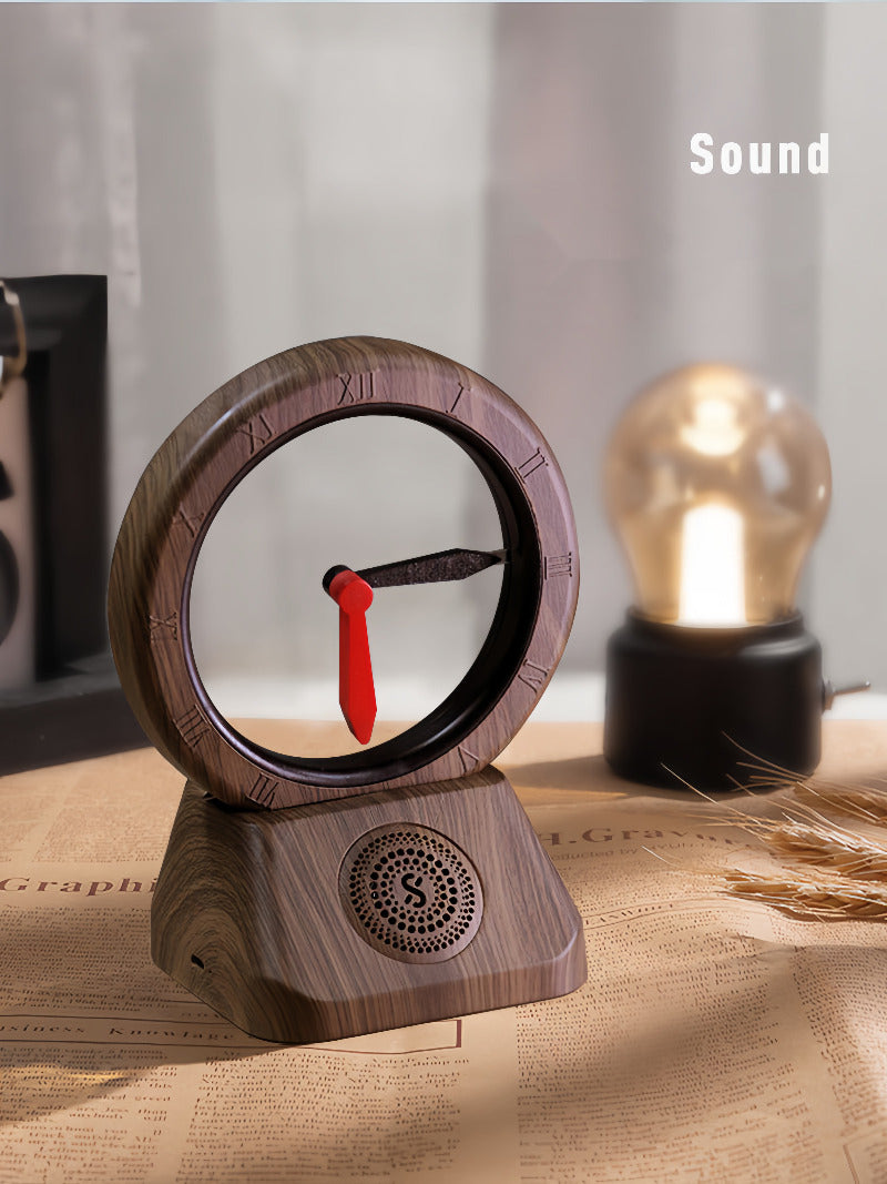 Hollow Clock That Runs Backwards, with Bluetooth Speaker Function