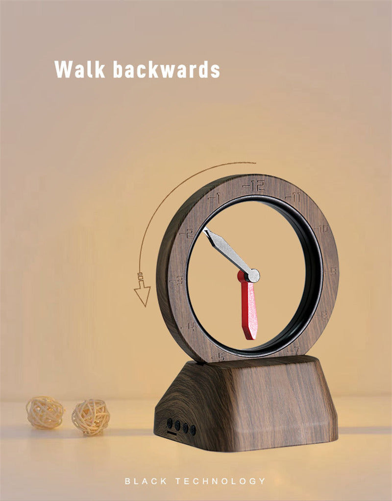Hollow Clock That Runs Backwards, with Bluetooth Speaker Function