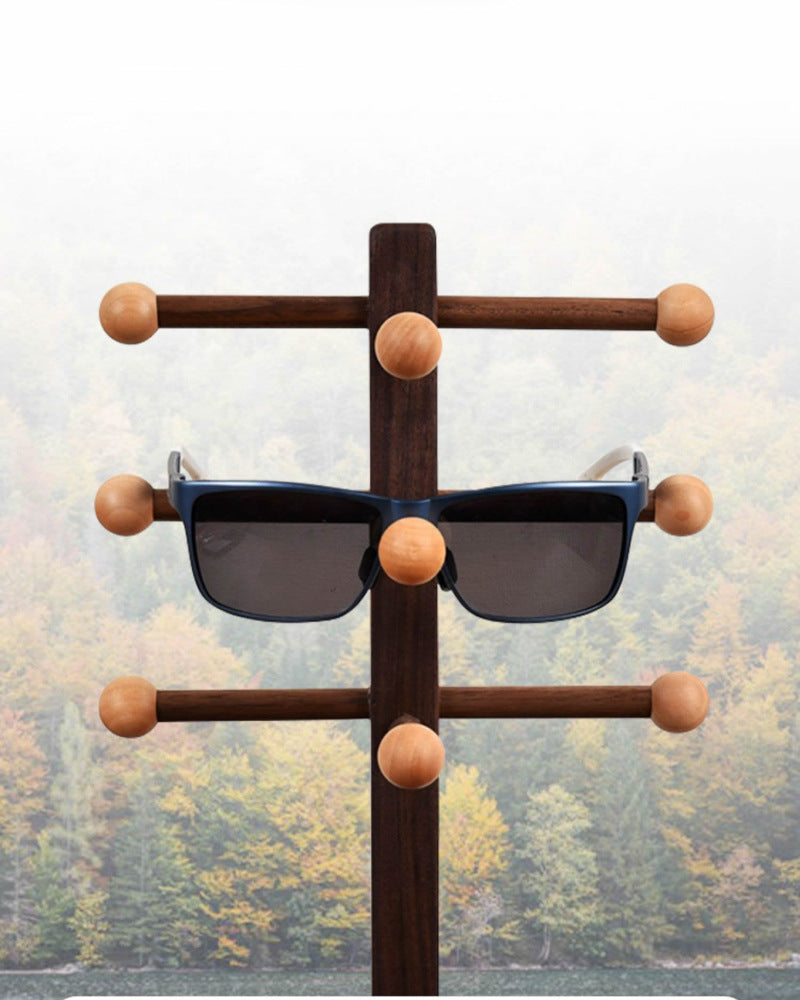 Unique Wooden Multi-Layer Glasses Stand, Jewelry Storage Rack, Desktop Display Stand