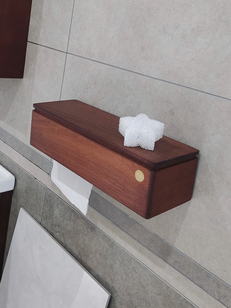Unique Wooden Wall-mounted Tissue Rack & Storage Box: Versatile Home Organization