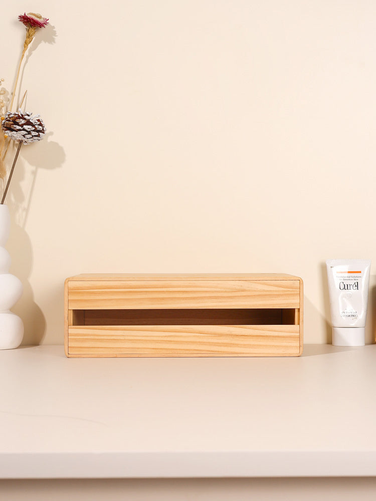 Unique Wooden Wall-mounted Tissue Rack & Storage Box: Versatile Home Organization