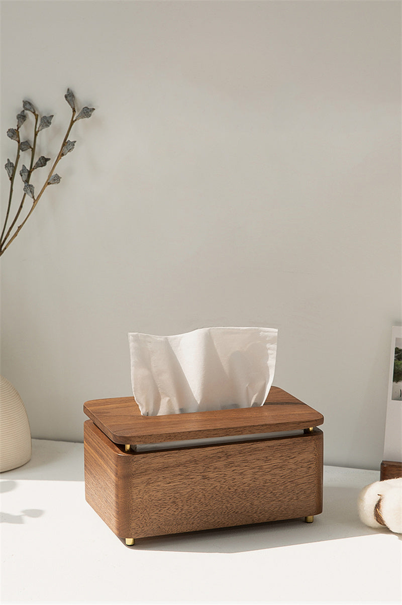 Vintage Black Walnut Tissue Box - Classic Home & Office Decor