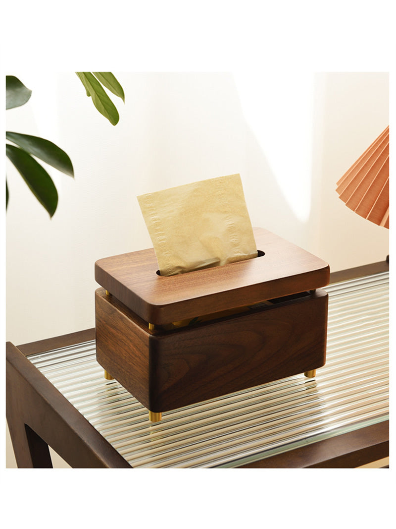 Vintage Black Walnut Tissue Box - Classic Home & Office Decor