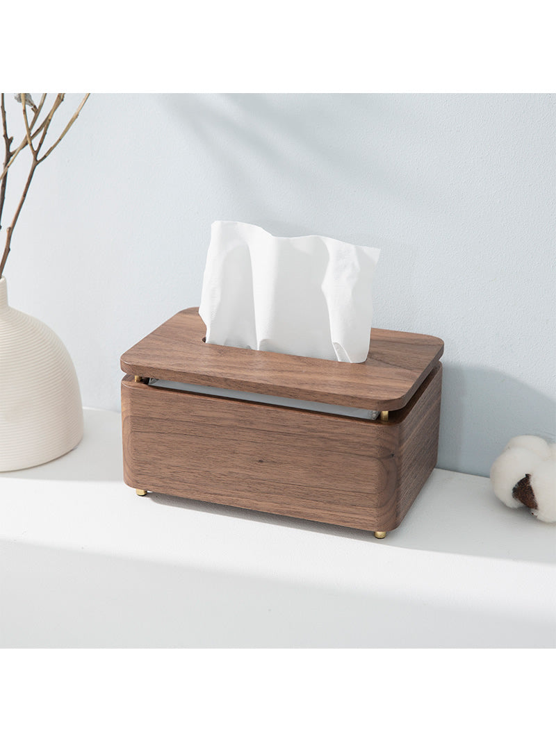 Vintage Black Walnut Tissue Box - Classic Home & Office Decor