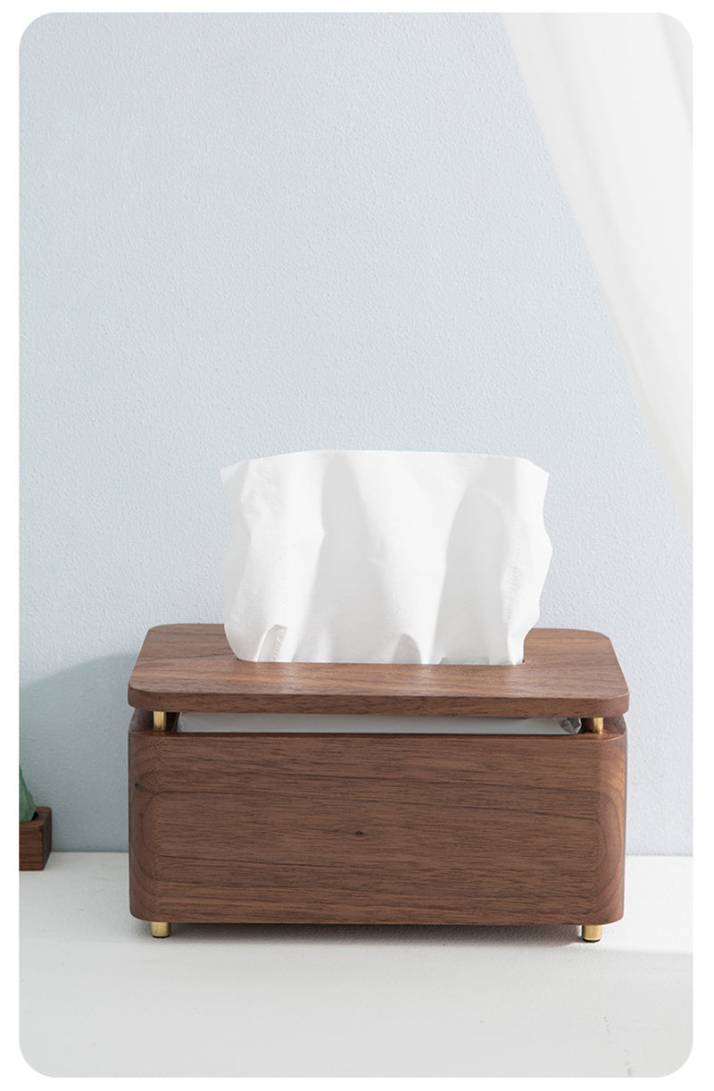 Vintage Black Walnut Tissue Box - Classic Home & Office Decor