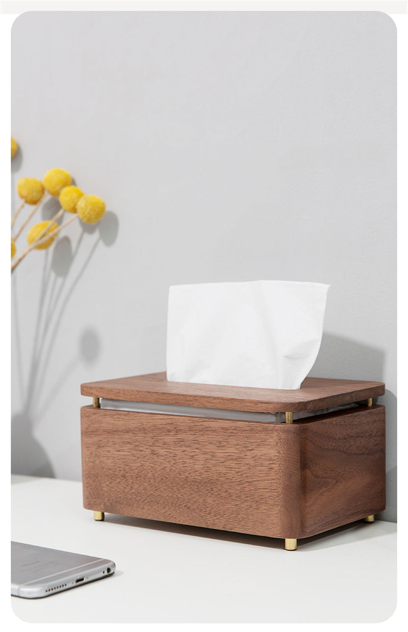 Vintage Black Walnut Tissue Box - Classic Home & Office Decor