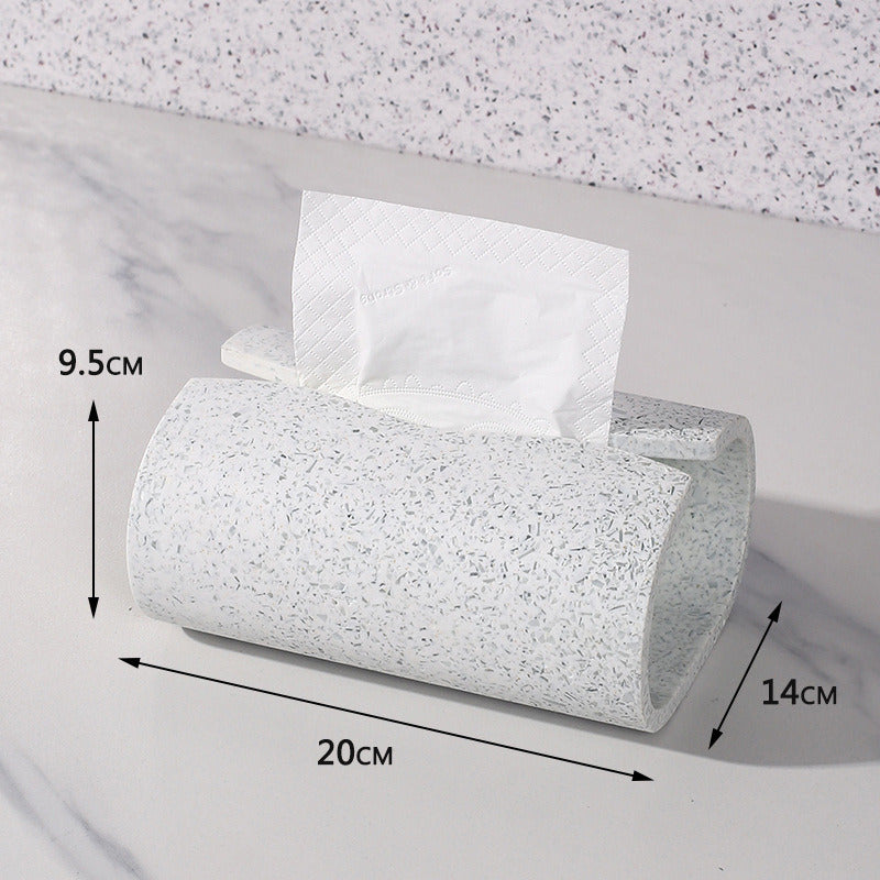 Vintage Faux Terrazzo Concrete Tissue Box: Minimalist Home Decor