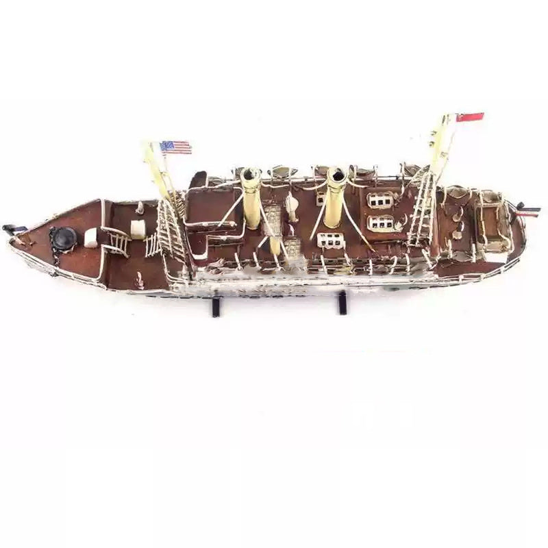 Vintage iron cruise ship model ornaments,home decoration,creative gift,nostalgic props ornaments