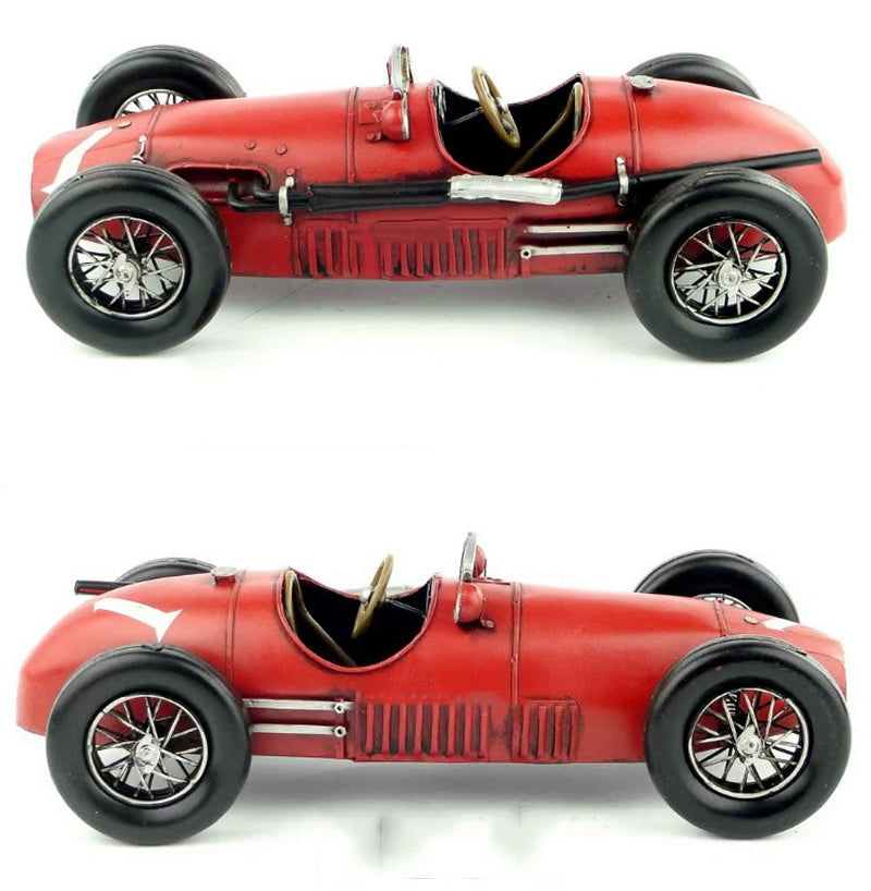 Vintage Iron Racing Car Model – Classic Red Collectible for Car Enthusiasts & Home Decor